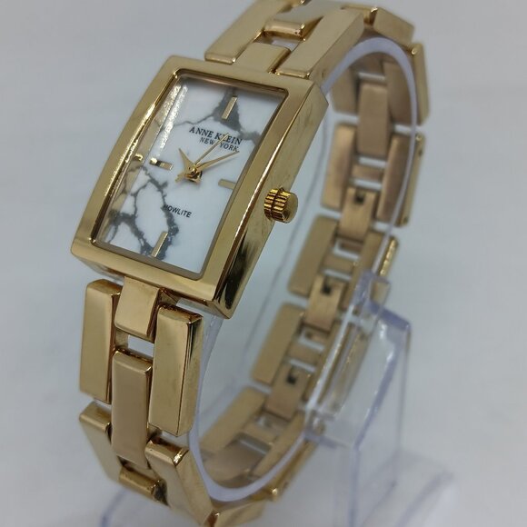 Anne Klein NY 12/7748HLST Women's 21mm x 28mm Howlite Watch/Bracelet Set NWOT - Picture 1 of 11